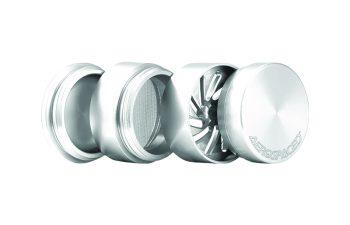 AeroSpaced 4-Piece Grinder/Sifter in high-grade aluminum, showcasing its precision teeth and elegant design.